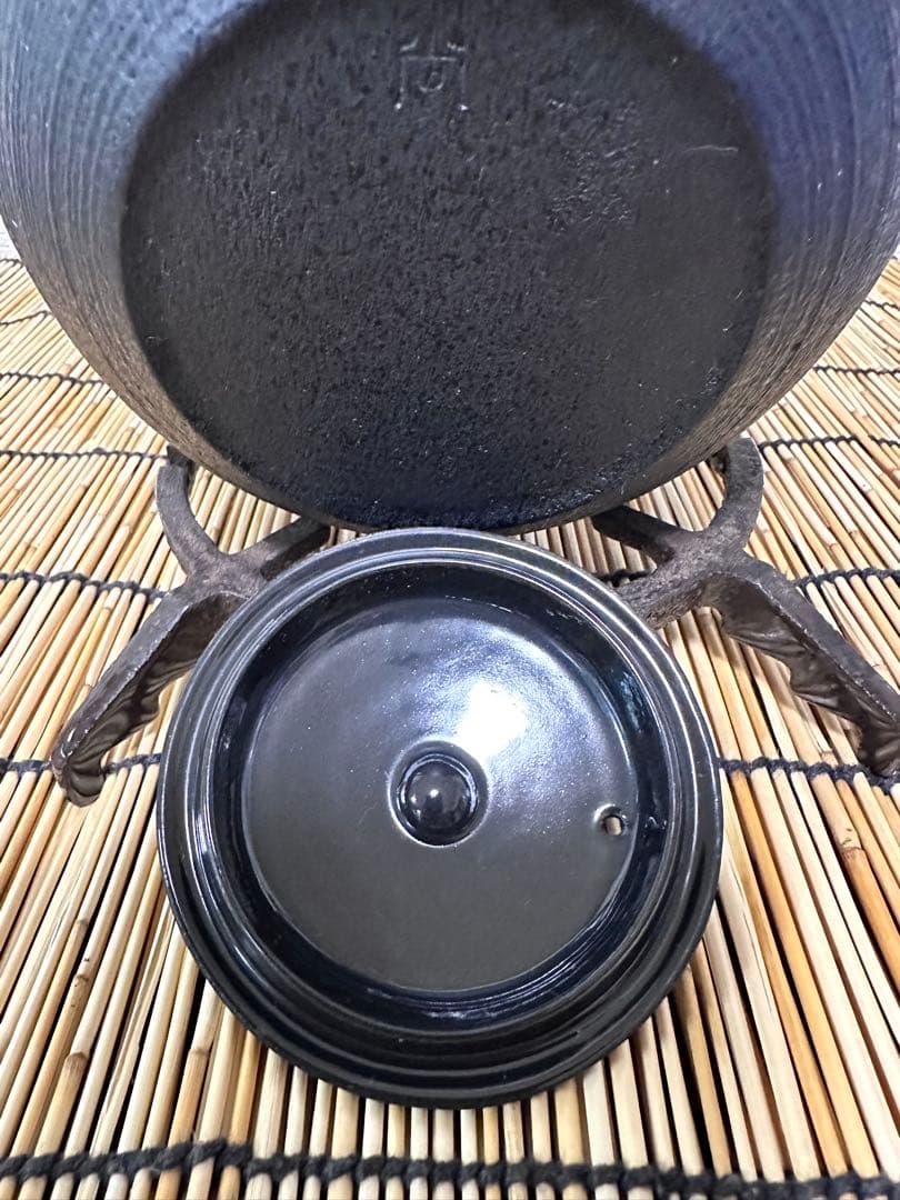 未使用品 鋳心ノ工房 増田尚紀デザイン 平つぼL 鉄急須 南部