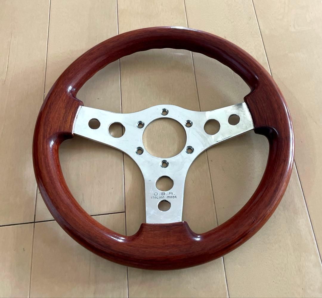 ウッドハンドル OBAハン 旧車 レトロ 当時物 走り屋