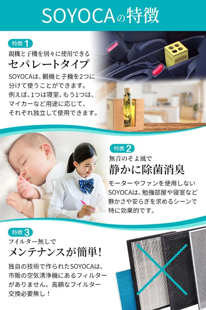 新型インフルエンザ対策 空気清浄機　『SOYOCA』 新品 未開封 美品