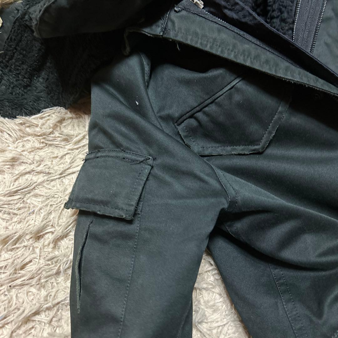 名作WJKデストロイコットンツイルモッズコートブラックS ファ