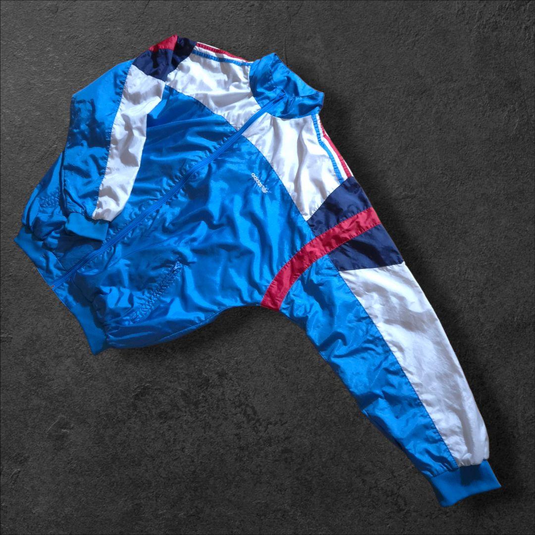 80soldadidasオールドアディダスナイロンジャケットトレフォイル刺繍