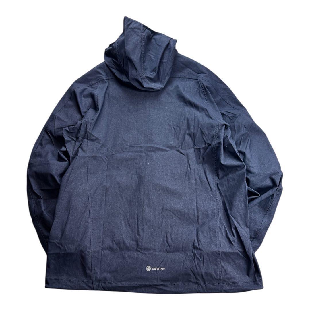 E新品 L アディダス adidas デニム風 ウーブン セットアップ 上下 紺