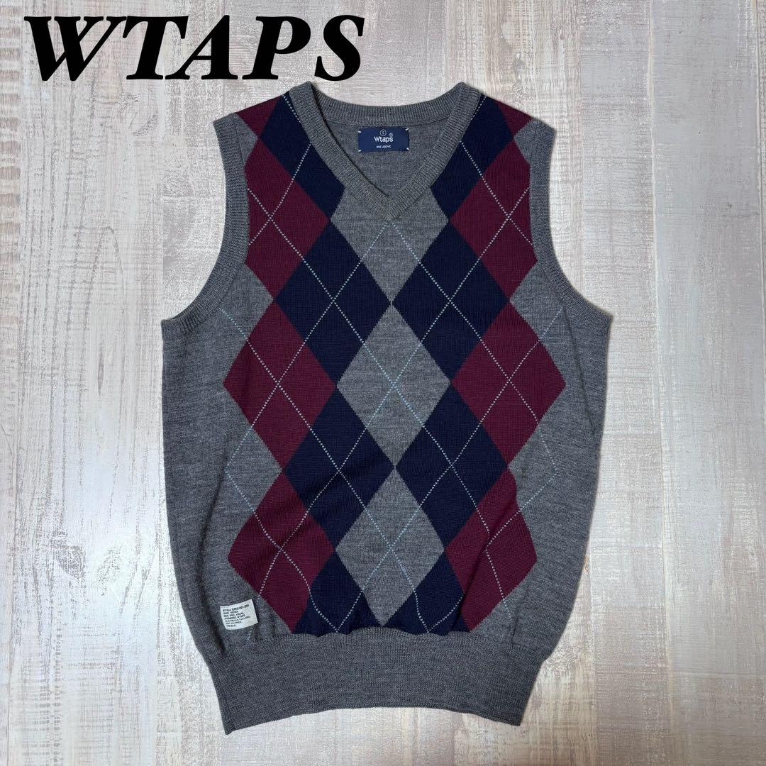 日本製 総柄】WTAPS アーガイル柄 ニットベスト ダブルタップス サイズ