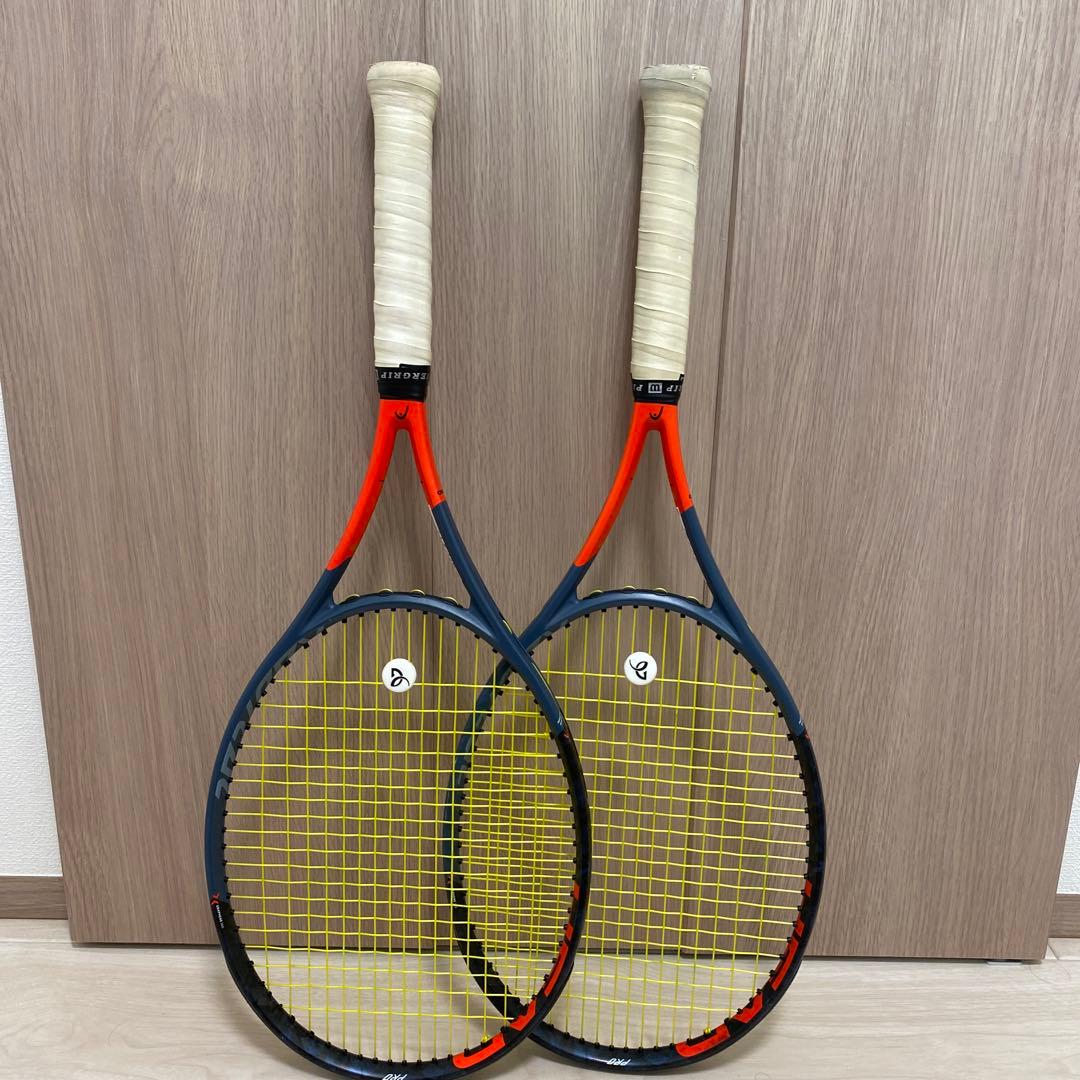 硬式テニスラケットヘッドラジカルプロ2本セット