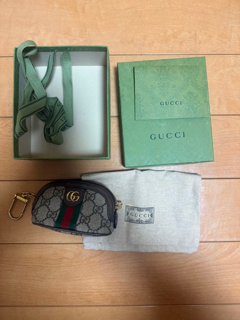 GUCCI キーケース グレー/緑/赤 グッチ GUCCI キーケース オフィディアGG GGスプリーム メンズ