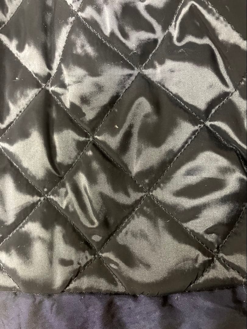 LANVIN ランバンオンブルー 中綿コート ネイビー ベルトあり 光沢