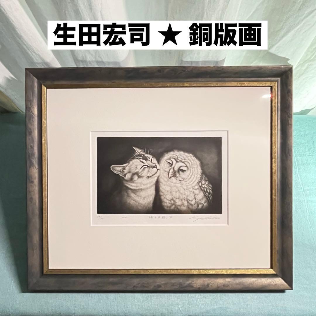 生田宏司 ＊ 銅版画 ＊ メゾチント ＊ フクロウ ＊ ふくろう - メルカリ