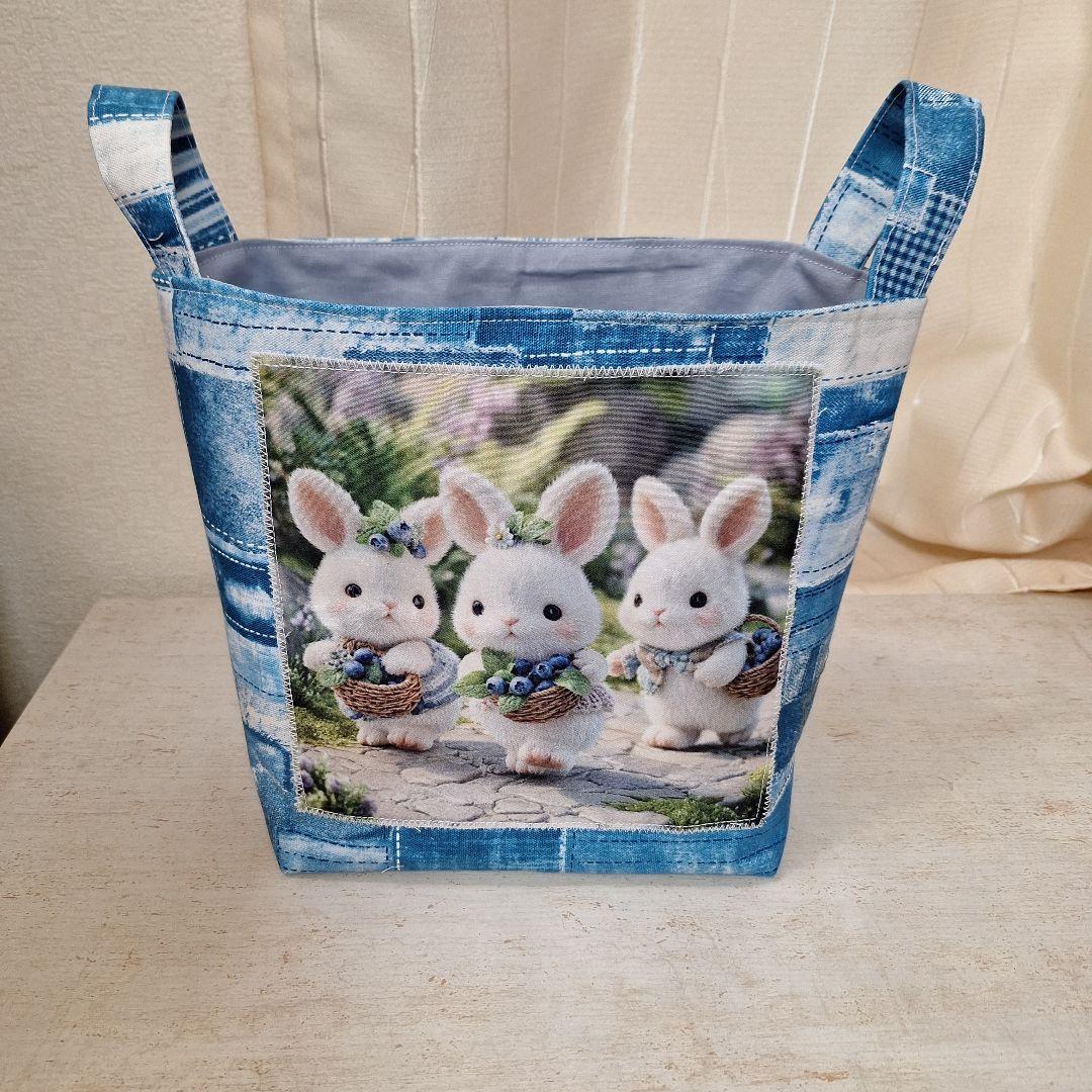 激レアパネル生地 ハンドメイド 布バスケット