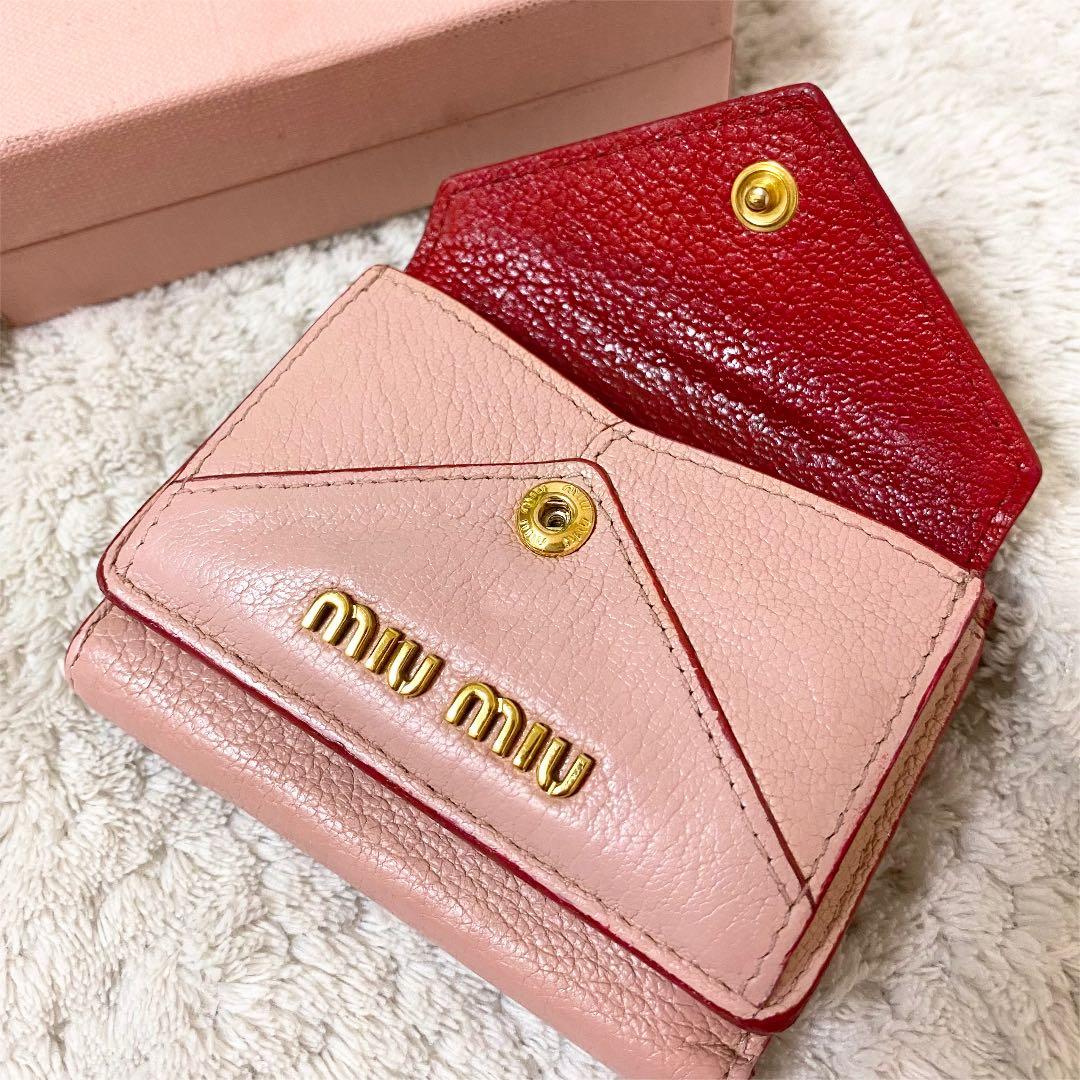 MIUMIU / ミュウミュウ マドラスラブ ラブレター 三つ折り財布 正規品