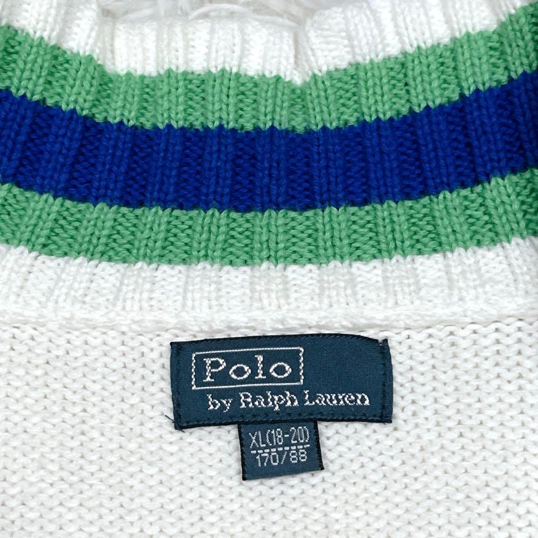 ラルフローレン ビッグポニー コットンドライバーズニット ホワイトM