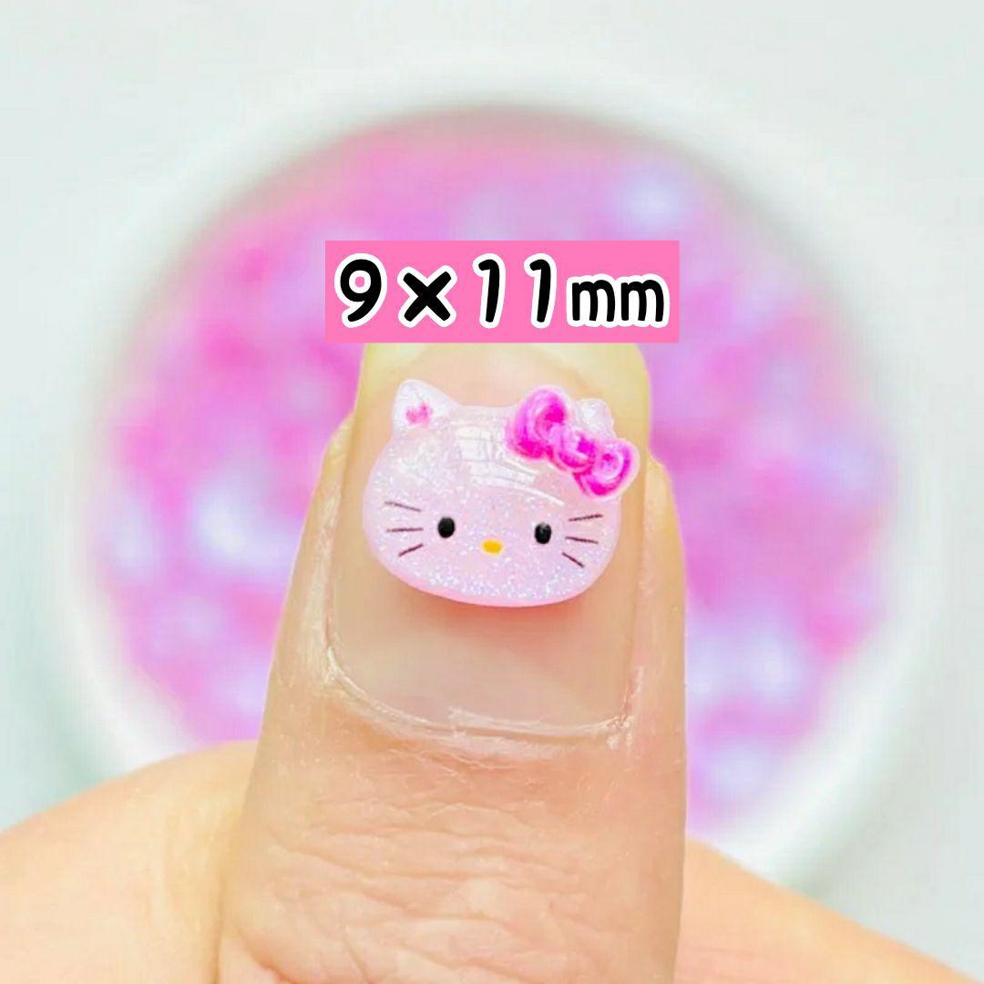 キティちゃん キティ ネイルパーツ ぷっくり 4色 《キラキラ☆ラメ入り