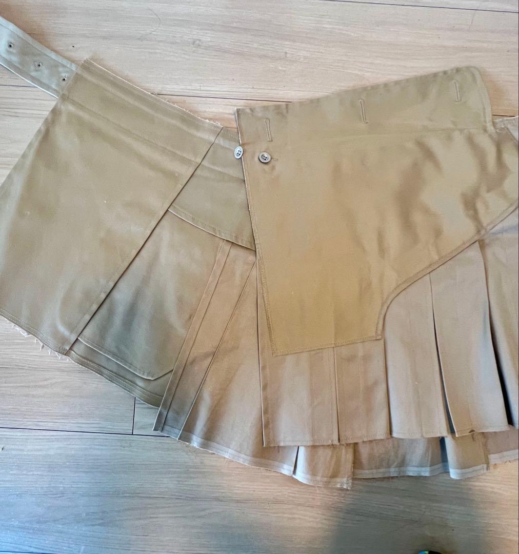 JUNYA WATANABE ベージュ プリーツスカート XS WATANABE ベージュ XS