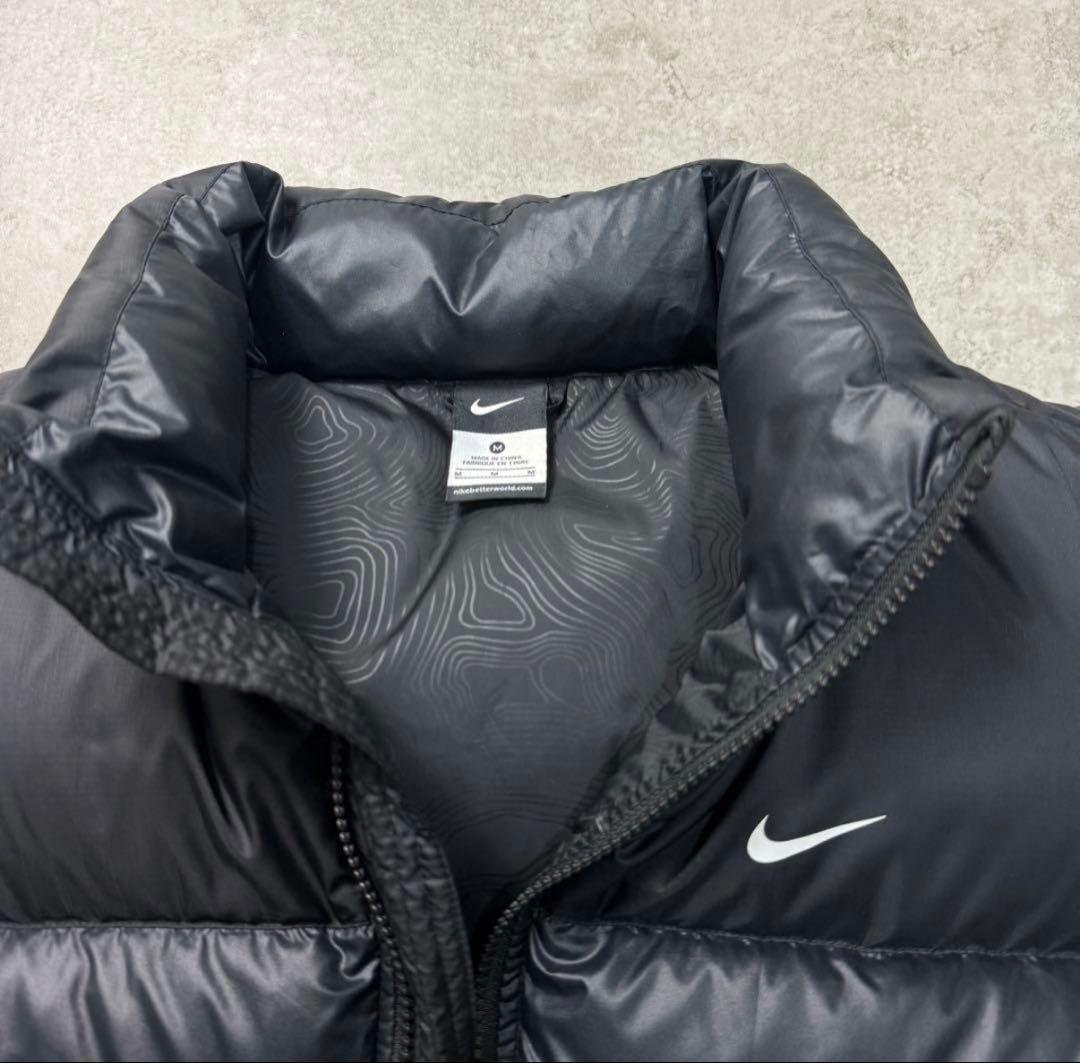 人気□NIKE ナイキ【M】ダウンジャケット 肉厚 ドローコード付き Y2K 黒