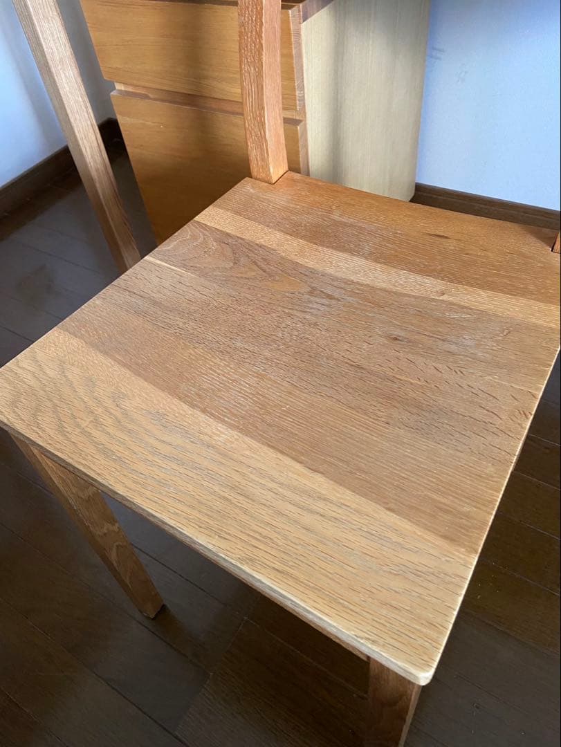 直接手渡し) 廃盤 無印良品 タモ材 デスク キャビネット チェア 3点セット