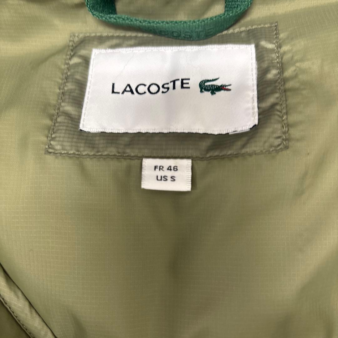 LACOSTE フード付きダウンジャケット US S オリーブ 最新