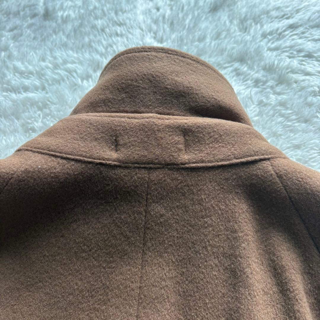 極上の肌触り】カシミヤ30%混 ロングステンカラーコート キャメル M