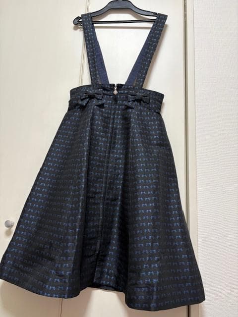 エムズグレイシー(M'S GRACY)おリボン柄サロペットスカート リボン付きサロペットパンツ | msgracy