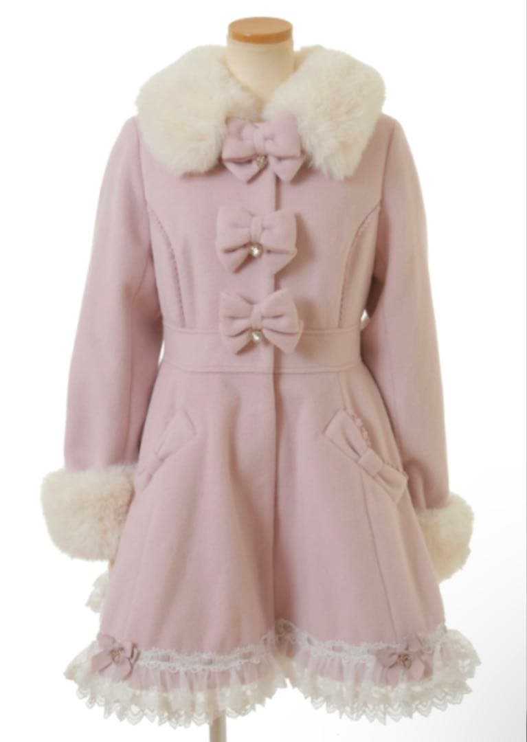 LIZLISA リズリサ バックティアードリボンコート ピンク