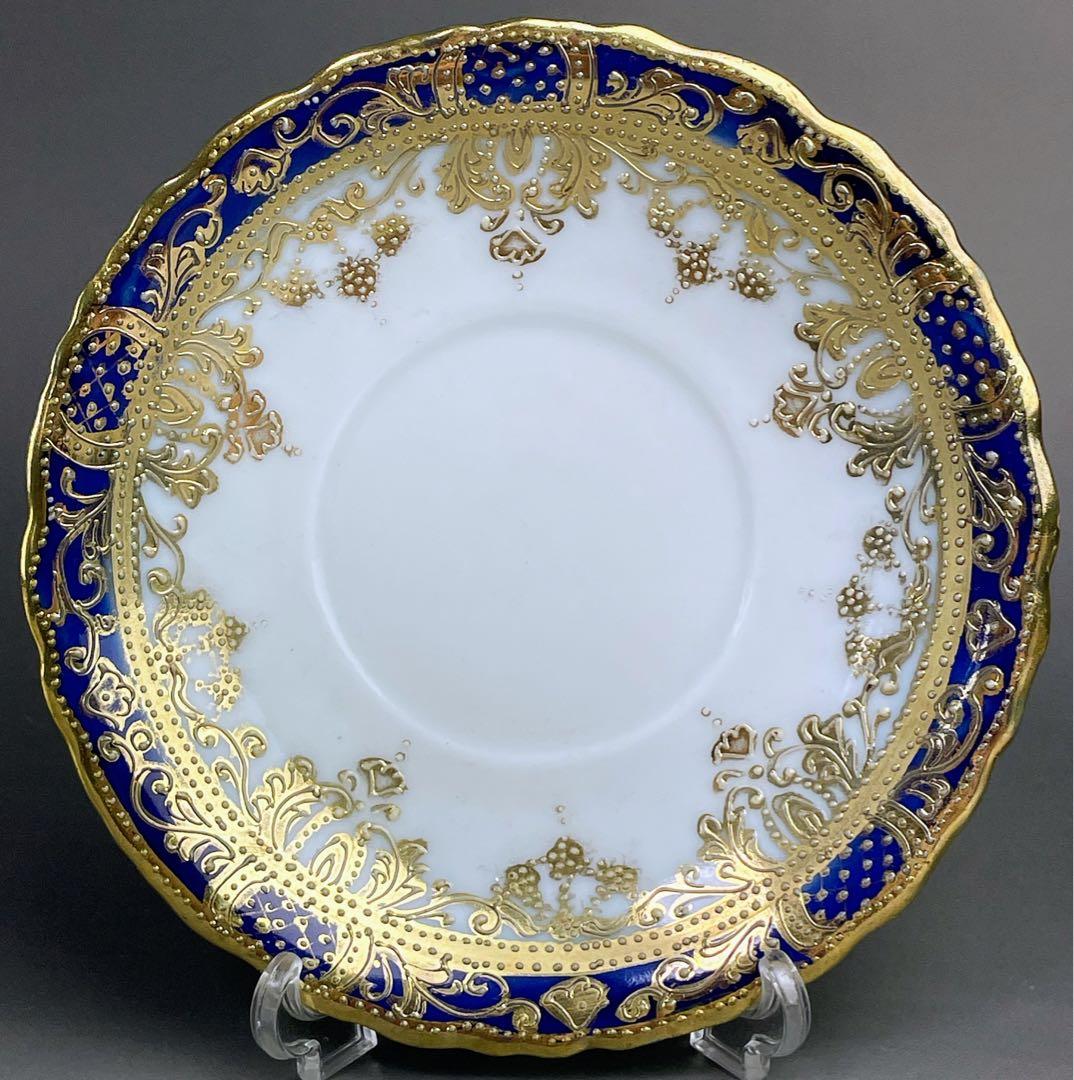 美品】オールドノリタケ 金盛り カップ＆ソーサー 金彩 メープルリーフ