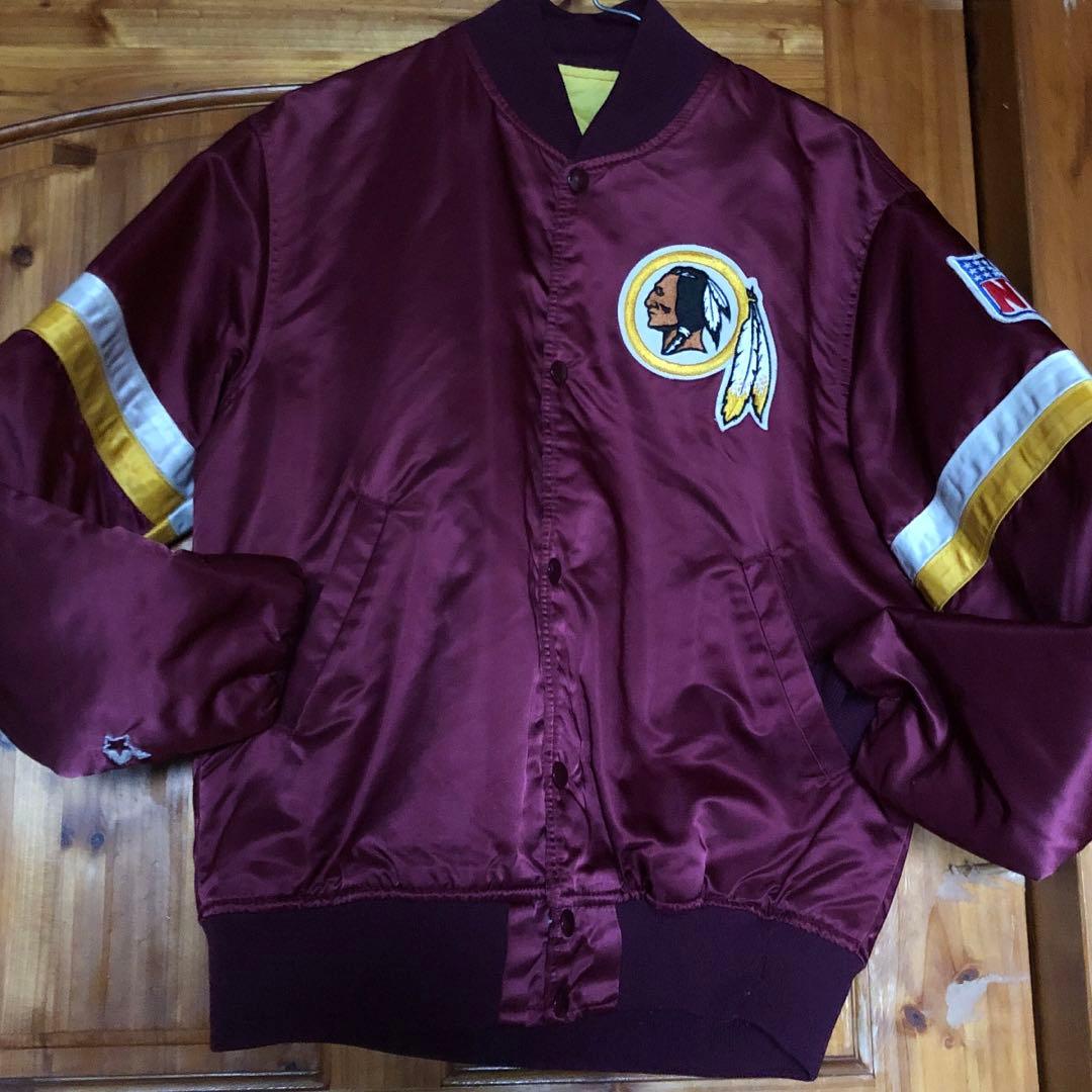 セール中！Washington Redskins サテンジャケット/希少 最終売り尽し】古着 NFL Washington Redskins レッドスキンズ 光沢