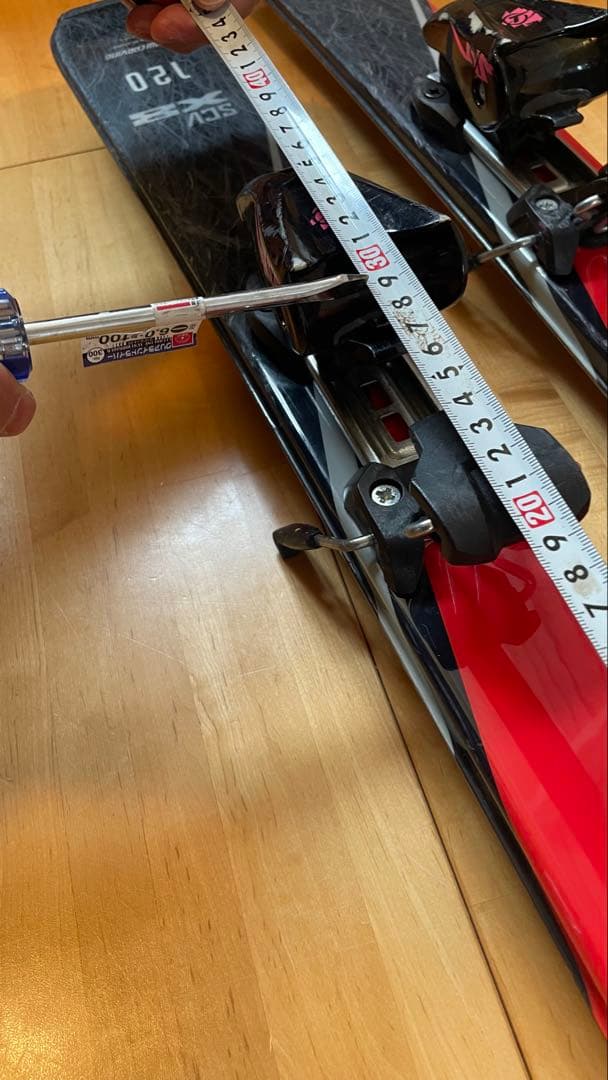 カービングスキー板120cmセットビンディングストック赤 子供キッズ