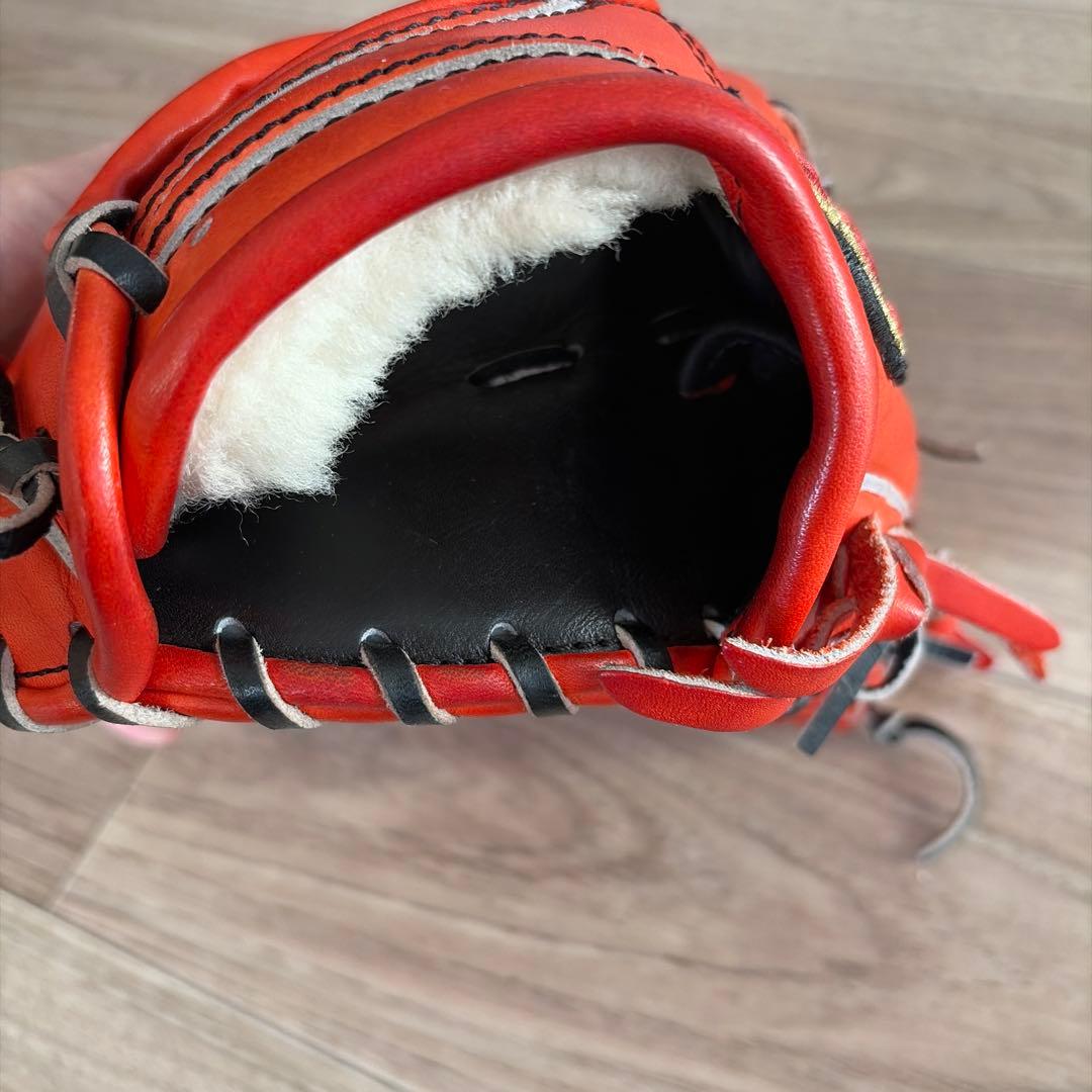 ま*9様 オレンジ色 赤色 硬式グローブ 高品質レザー 最 安値