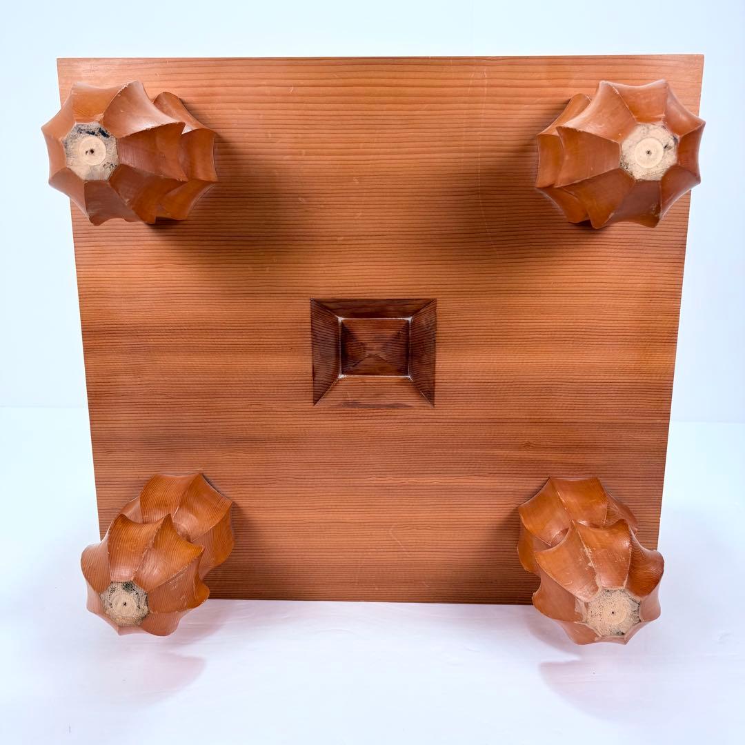 高級囲碁盤 17.5cm 天然漆線引き 桐蓋付 美品 伝統的技法 登録番号押印有