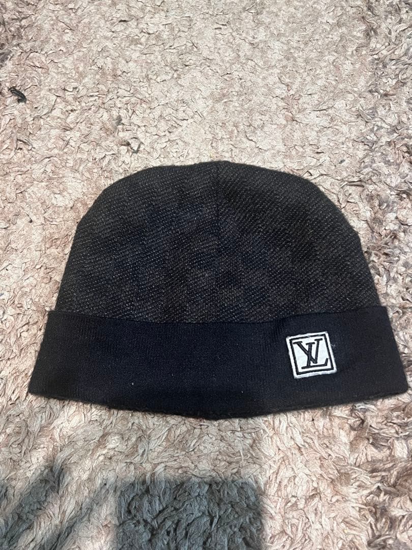 最安値 Louis Vuitton ブラック ニット帽 ルイヴィトン ビーニー