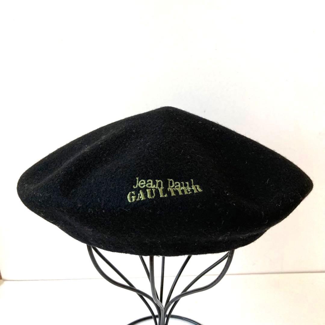美品 ジャンポール ゴルチエ Gaultier ウール混 ベレー帽 帽子 黒