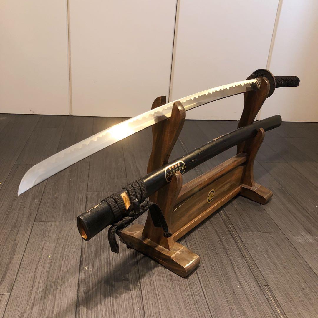 高級模造刀 居合刀 土佐美術刀剣 黒拵え 亜合金刀身 名刀