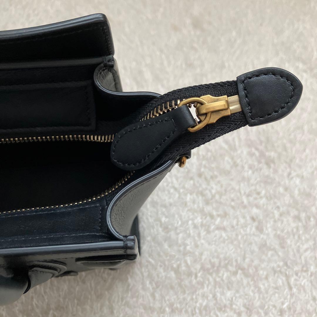 セリーヌナノラゲージブラックスムーススキンゴールド金具