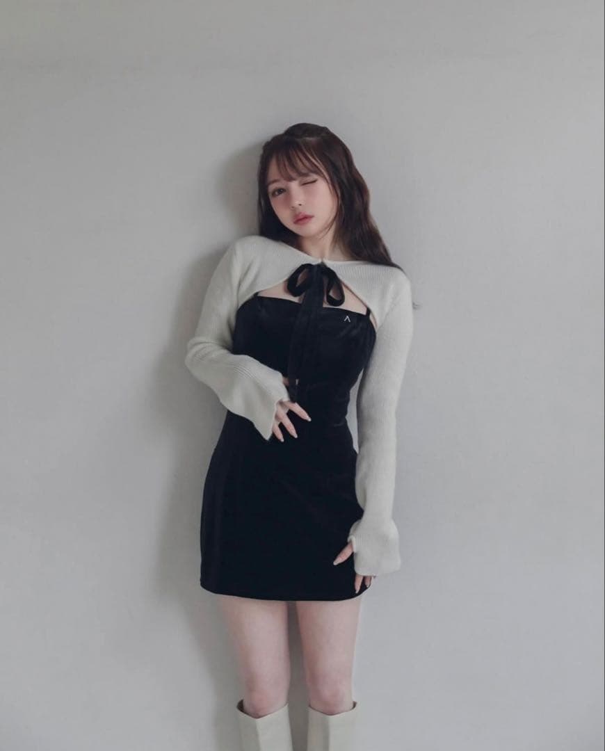 andmary Anita ribbon mini dress