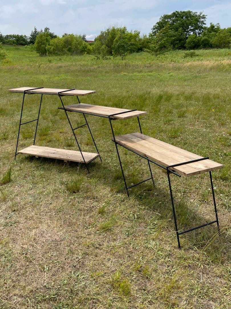 吊り下げキッチンシェルフ アンティークウッド アイアンラック