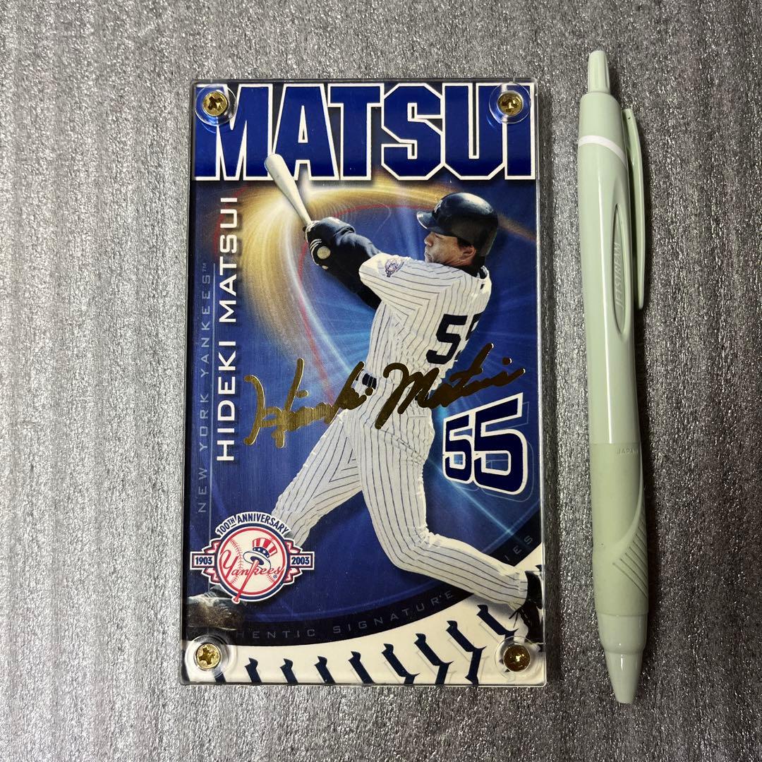 ヤンキース100周年記念 松井秀喜 金箔サインカード MLBホログラム付き