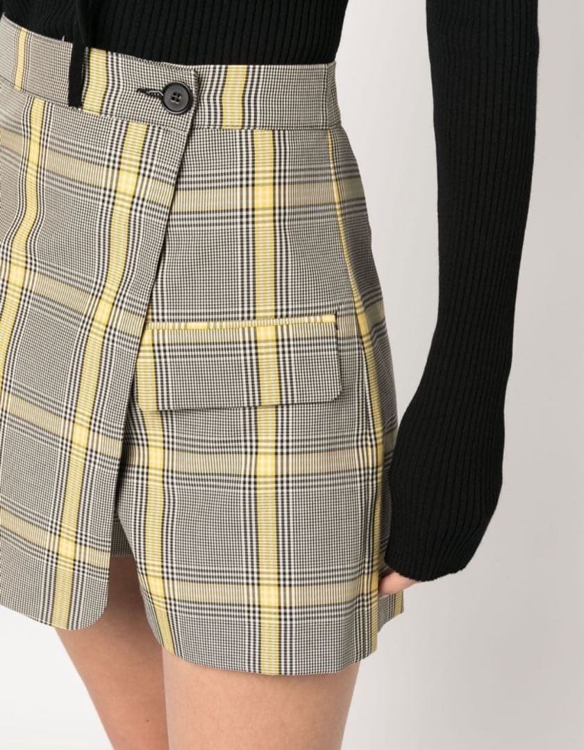 MSGM 38サイズ スコート イエロー グレー MSGM 38サイズ スコート