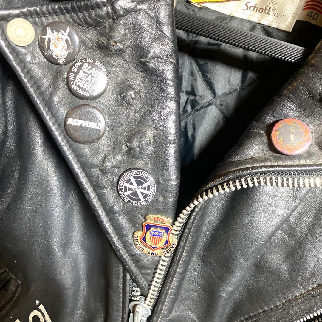 希少 schott 80s バイカータグ リメイク ライダースジャケット 一点物