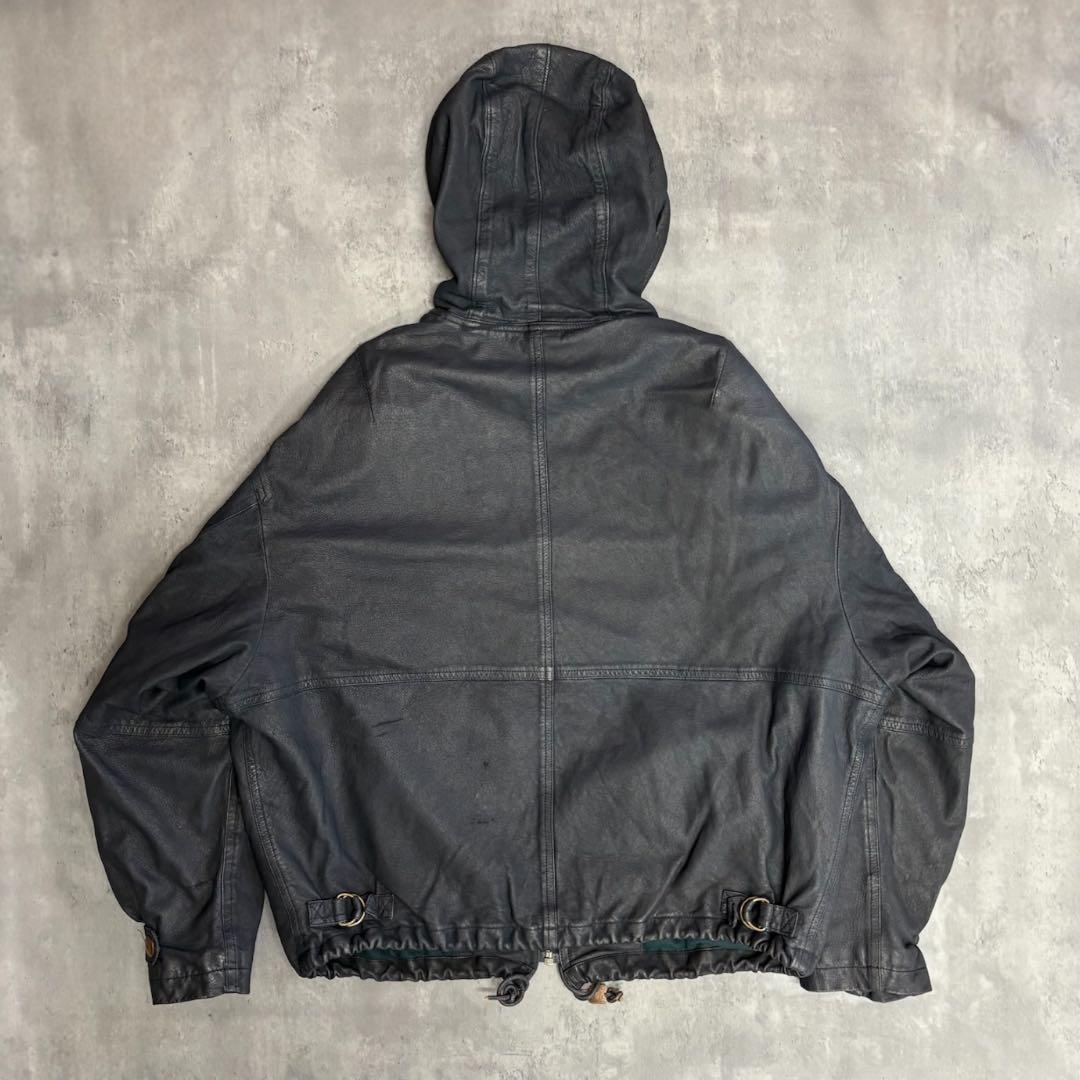 80s 初期タグ DEZERT デザート レザージップアップフーディ 田口 成彦