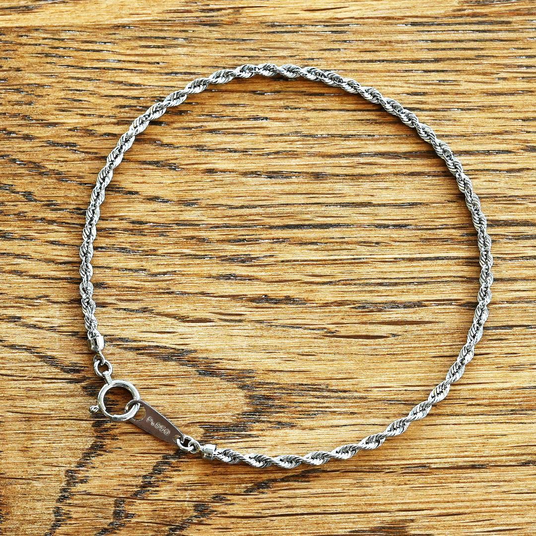 新品】Pt850 プラチナ パイプロープブレスレット幅2.0mm長さ16cm