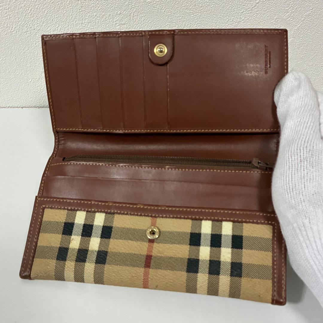Burberry バーバリー レザー長財布 シャドーホース ノバチェック