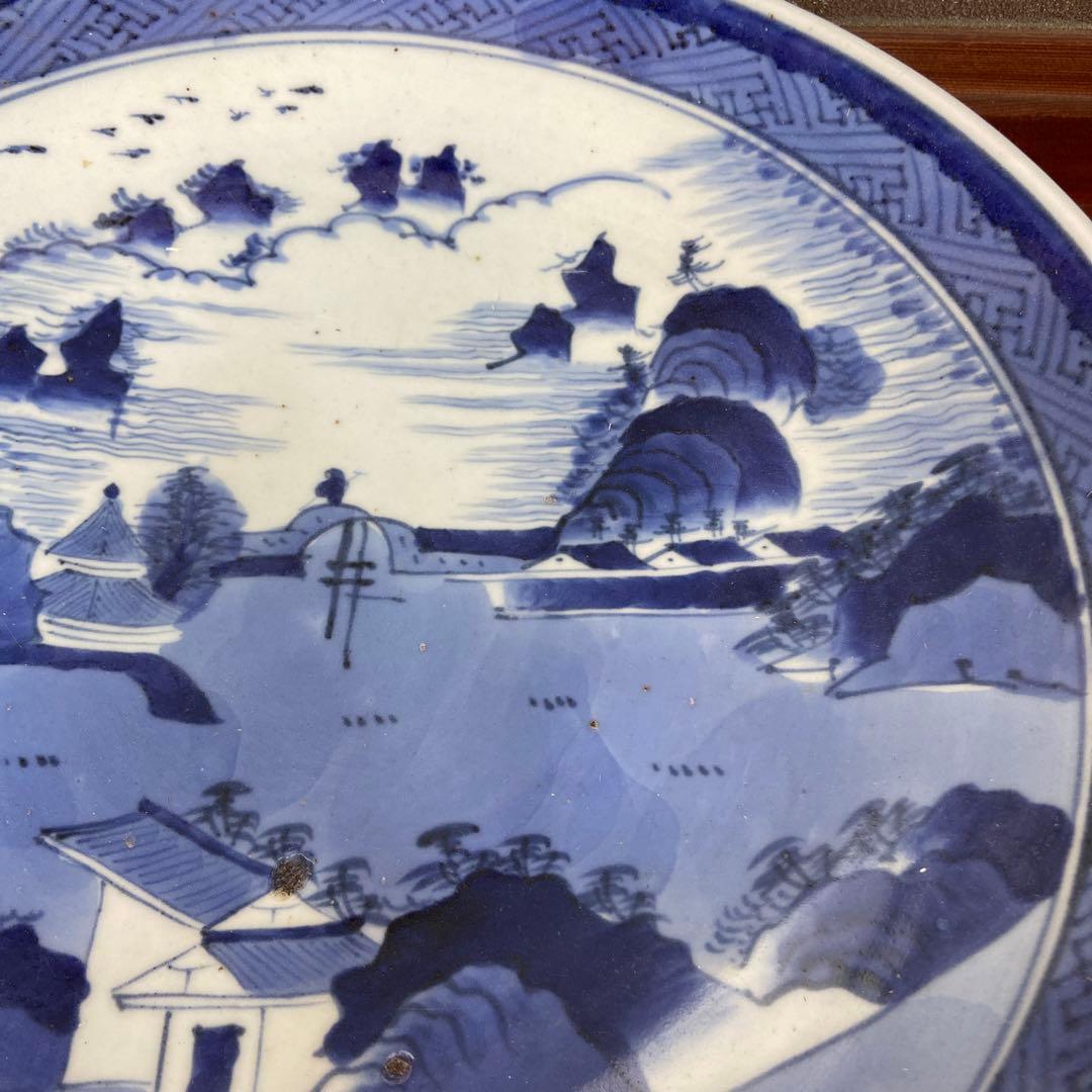古伊万里染付風景図大皿 - メルカリ