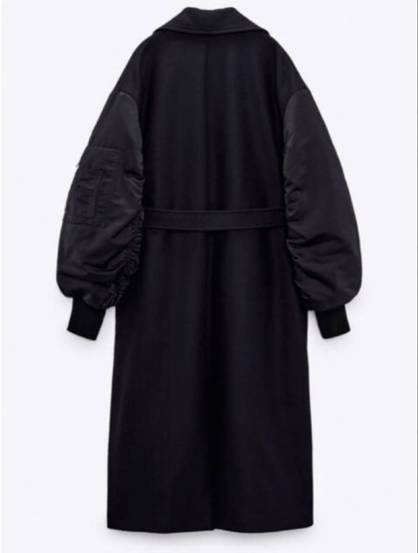 ZARA マッチングボンバーコート XL ネイビー×グリーン - メルカリ