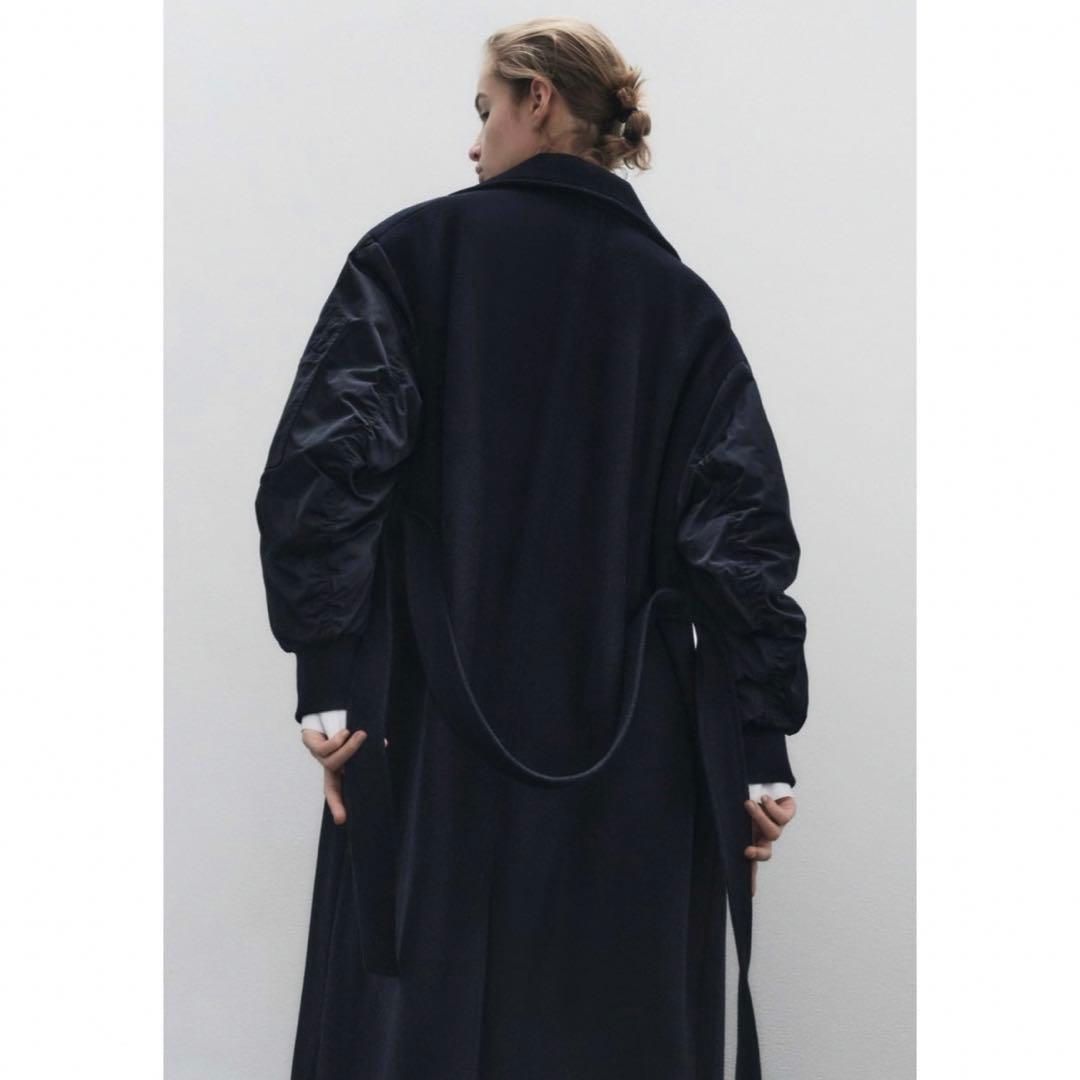 ZARA マッチングボンバーコート XL ネイビー×グリーン - メルカリ