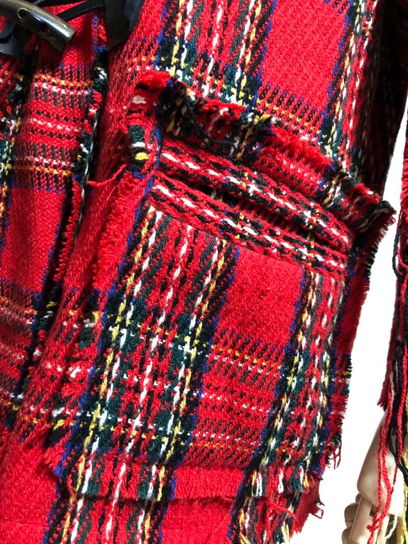 美品】UNDERCOVER タータンチェック ダッフルコート 赤 S‐M - メルカリ