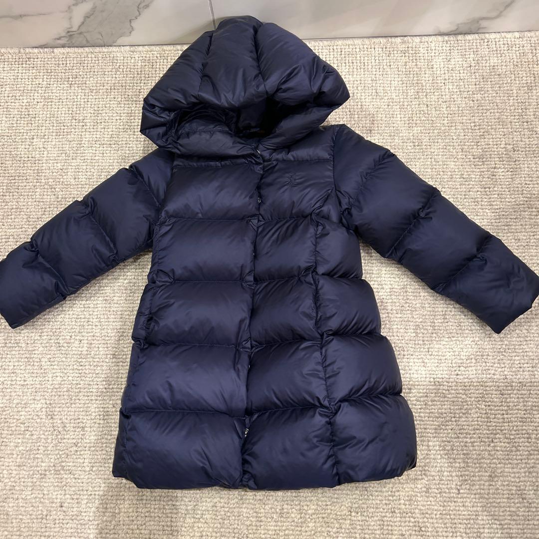 POLO ラルフローレン キッズ ネイビー ダウン ロングコート 4T - メルカリ