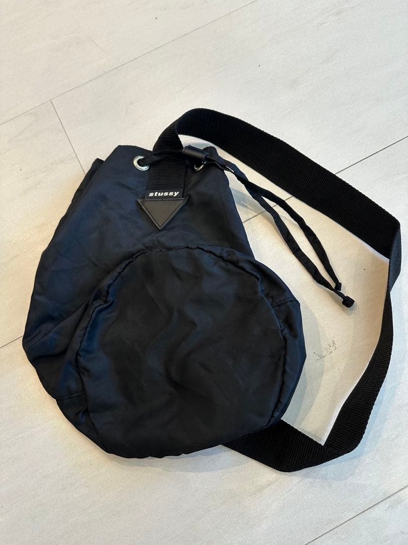 希少】OLD STUSSY ワンショルダー 巾着型 バッグ ブラック - メルカリ
