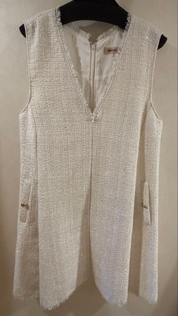 Apuweiser-riche フレアツイードジャンスカ 白 - メルカリ