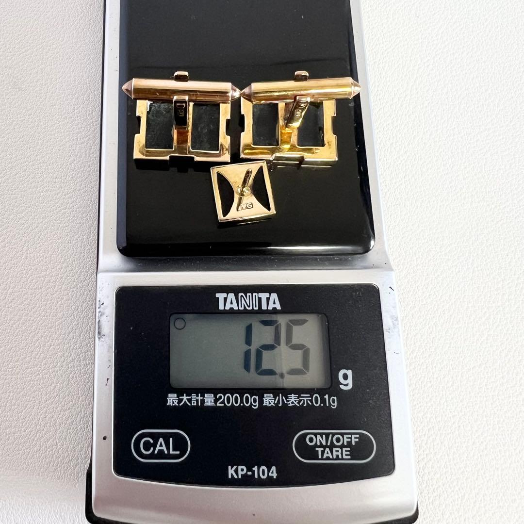 カフス＋タイピン　オパール　ゴールド　YG 金地金　12.5g