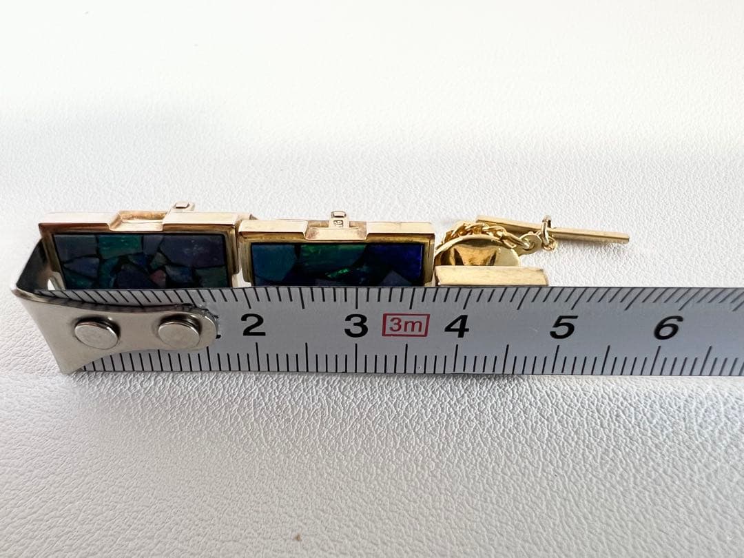 カフス＋タイピン　オパール　ゴールド　YG 金地金　12.5g