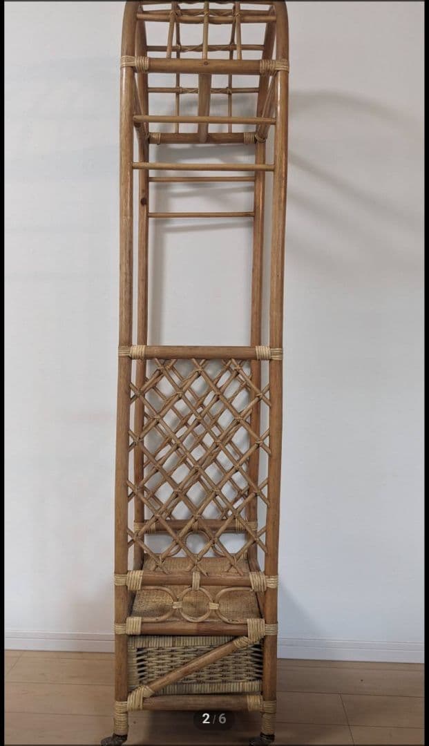 籐 家具 ハンガーラック ラタン ヴィンテージ 藤 - メルカリ