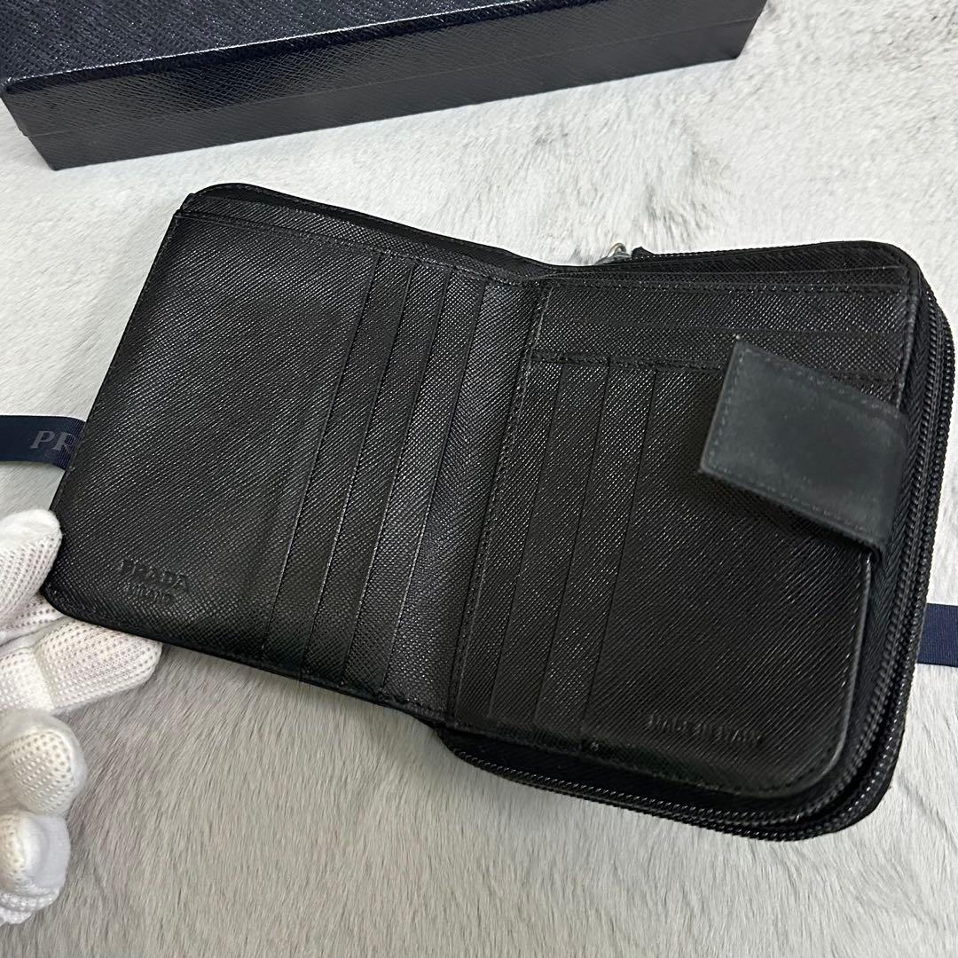 PRADA プラダ 折り財布 ラウンドファスナー ナイロン 三角ロゴ - メルカリ